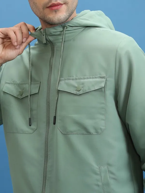 Men Solid Open Front Jacket