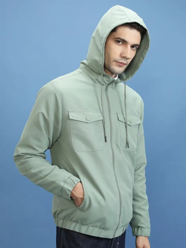 Men Solid Open Front Jacket