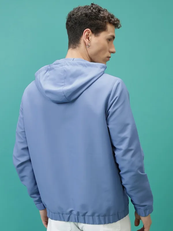 Highlander Men Blue Solid Open Front Jacket