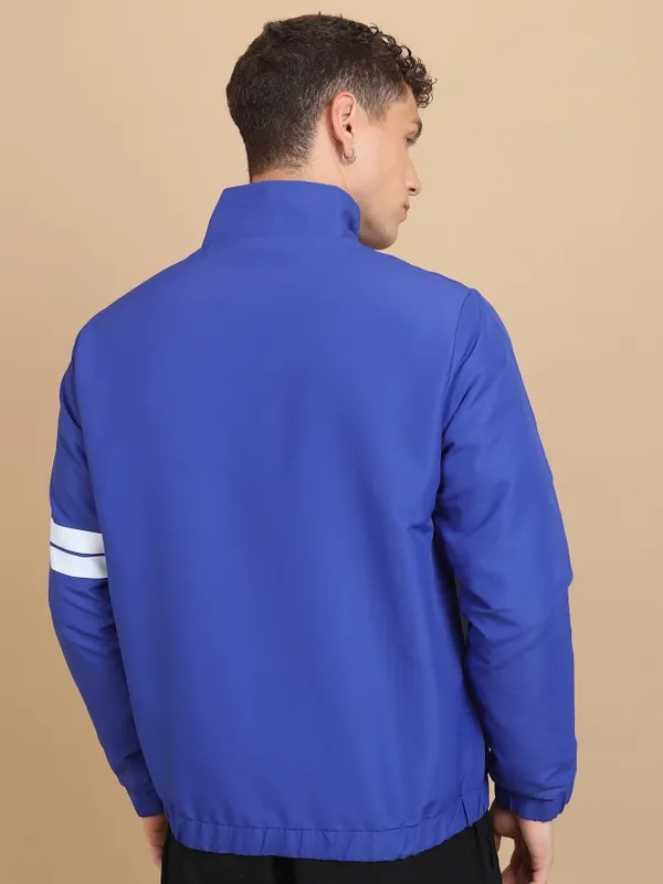 Highlander Men Blue Solid Open Front Jacket