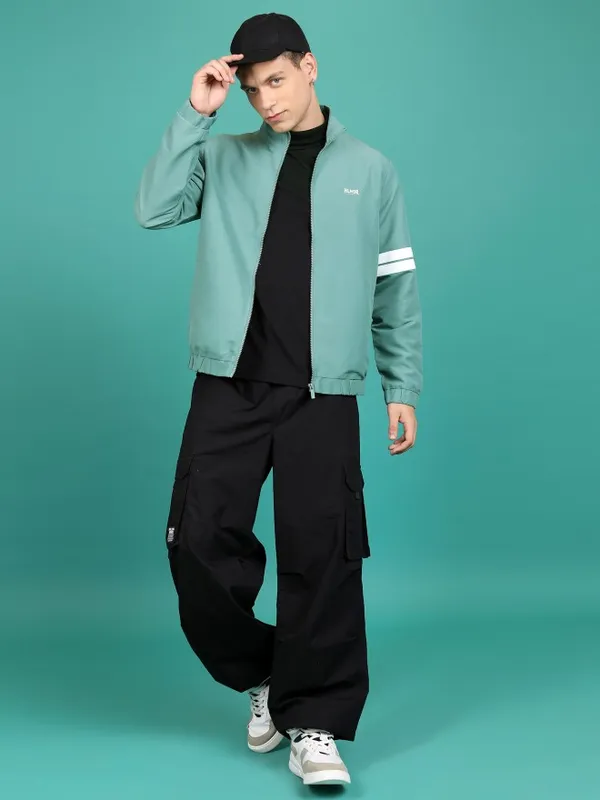 Highlander Men Teal Solid Sporty Jacket
