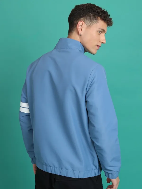  Highlander Men Blue Solid Bomber Jackets