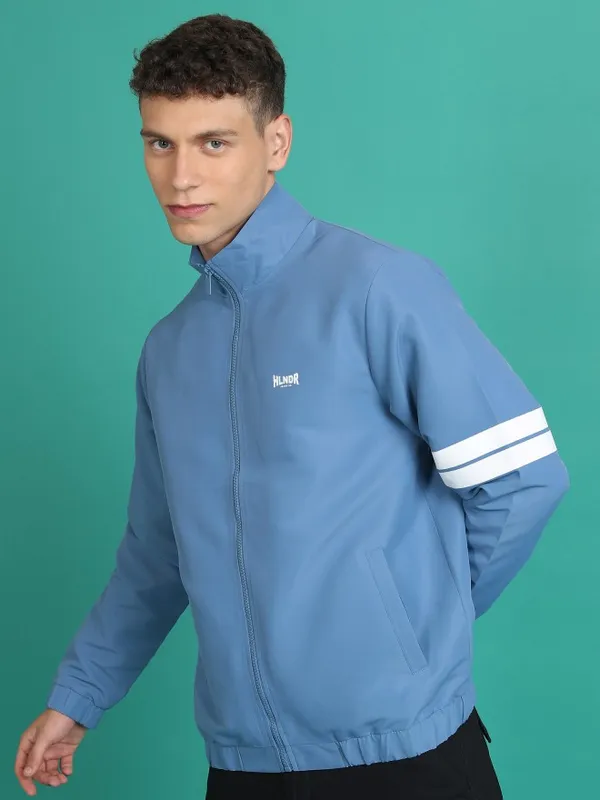  Highlander Men Blue Solid Bomber Jackets