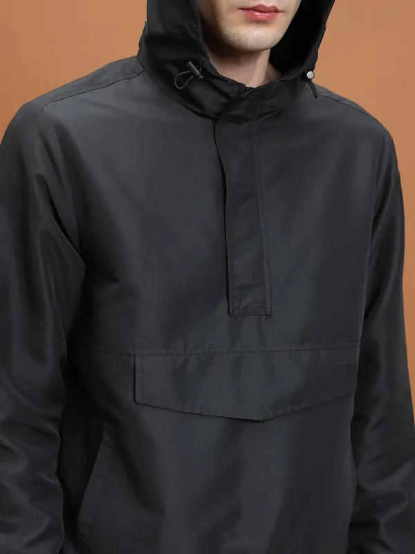  Highlander Men Black Solid Bomber Jackets