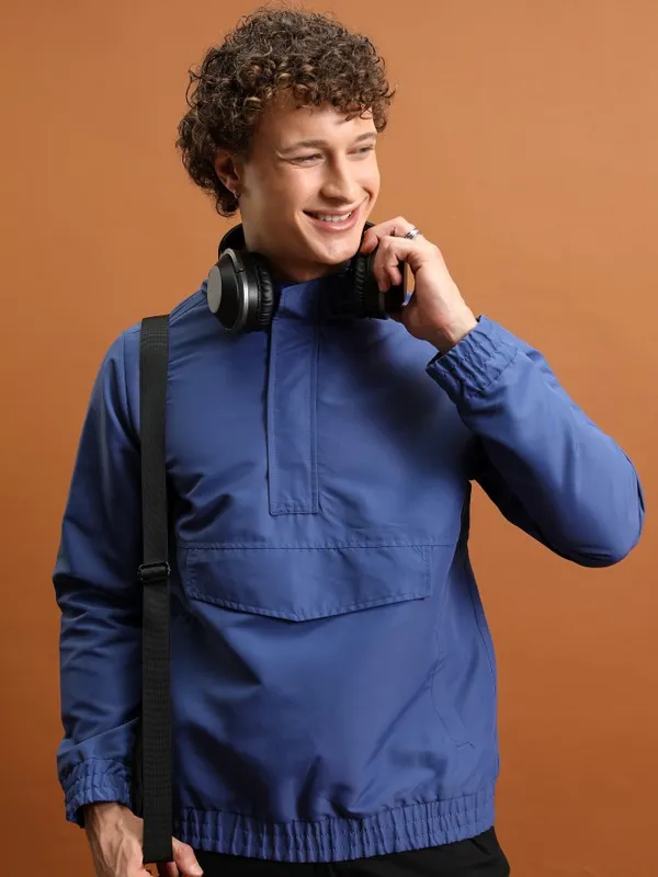 Men Solid Open Front Jacket