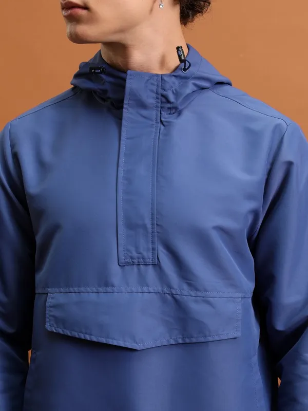 Highlander Men Blue Solid Open Front Jacket
