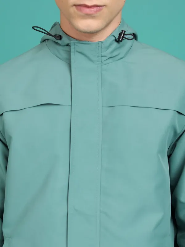  Highlander Men Olive Solid Bomber Jackets