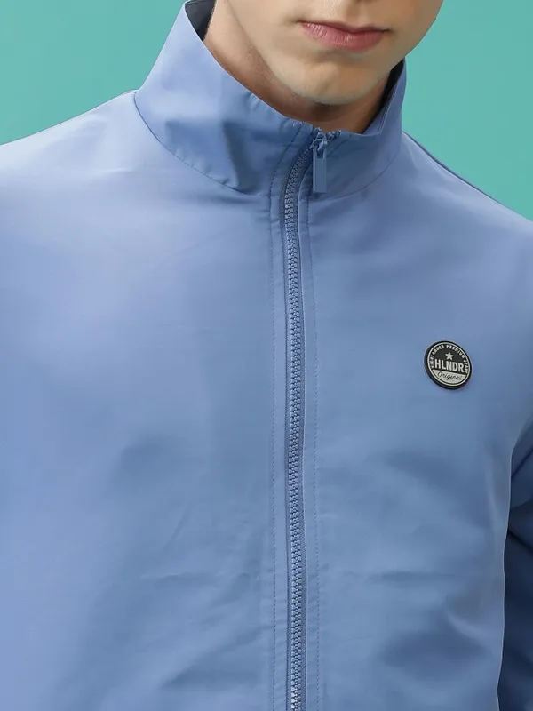  Highlander Men Blue Solid Bomber Jackets