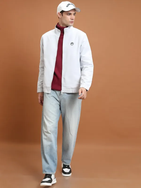  Highlander Men Grey Solid Bomber Jackets