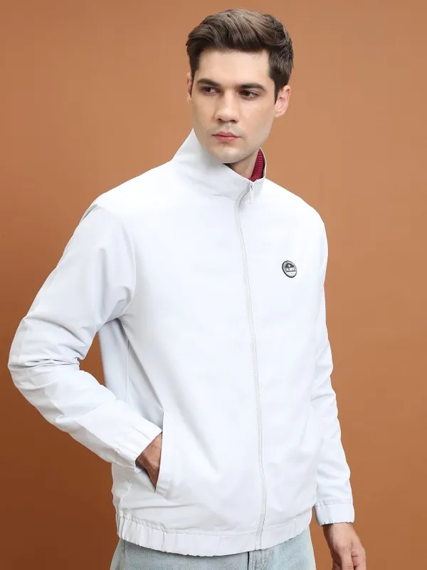  Highlander Men Grey Solid Bomber Jackets