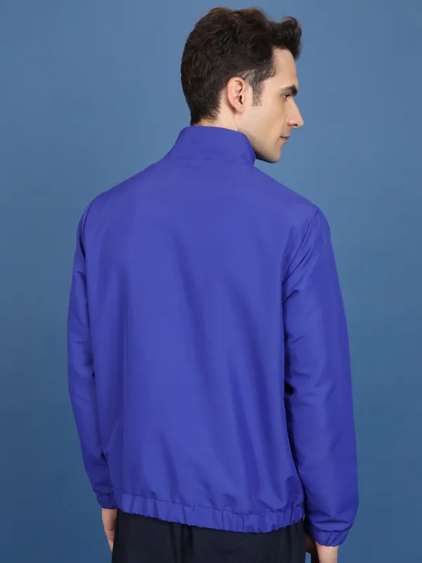  Highlander Men Blue Solid Bomber Jackets