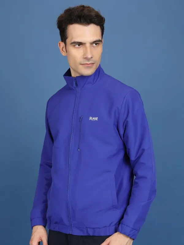  Highlander Men Blue Solid Bomber Jackets