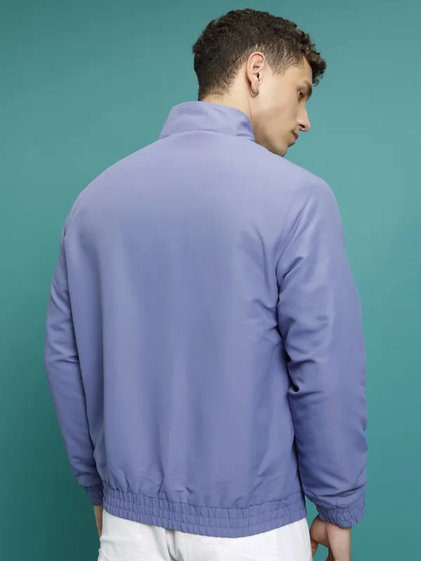  Ketch Men Navy Blue Solid Bomber Jackets