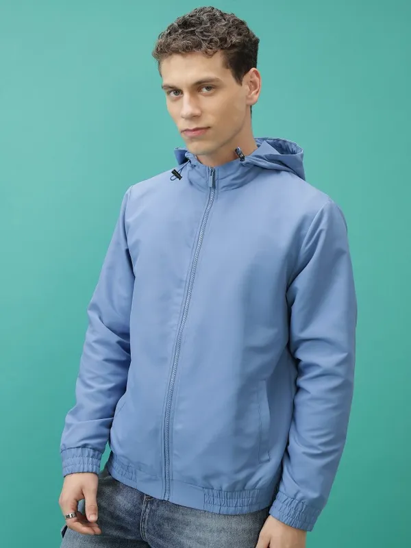 Men Solid Bomber Jacket