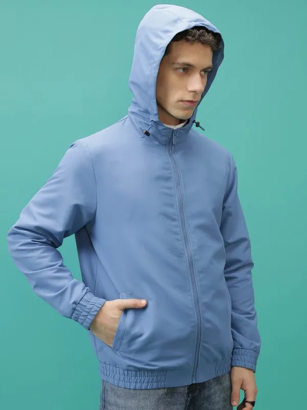 Men Solid Bomber Jacket