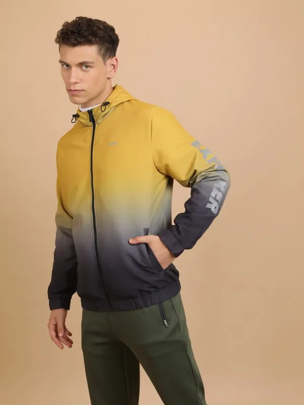 Ketch Men Yellow Printed Bomber Jacket