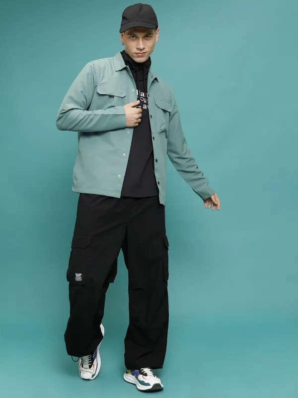 Ketch Men Olive Solid Bomber Jacket