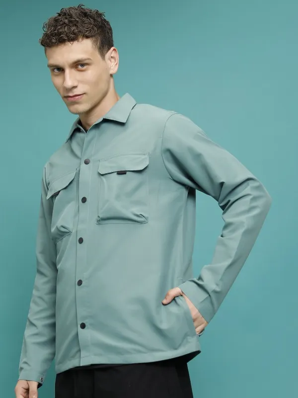 Ketch Men Olive Solid Bomber Jacket