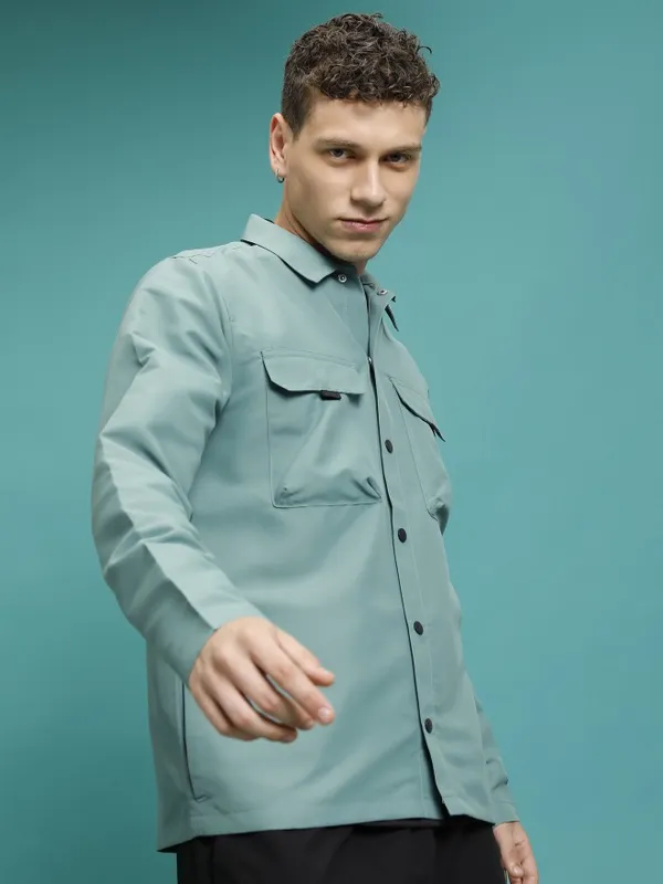 Ketch Men Olive Solid Bomber Jacket