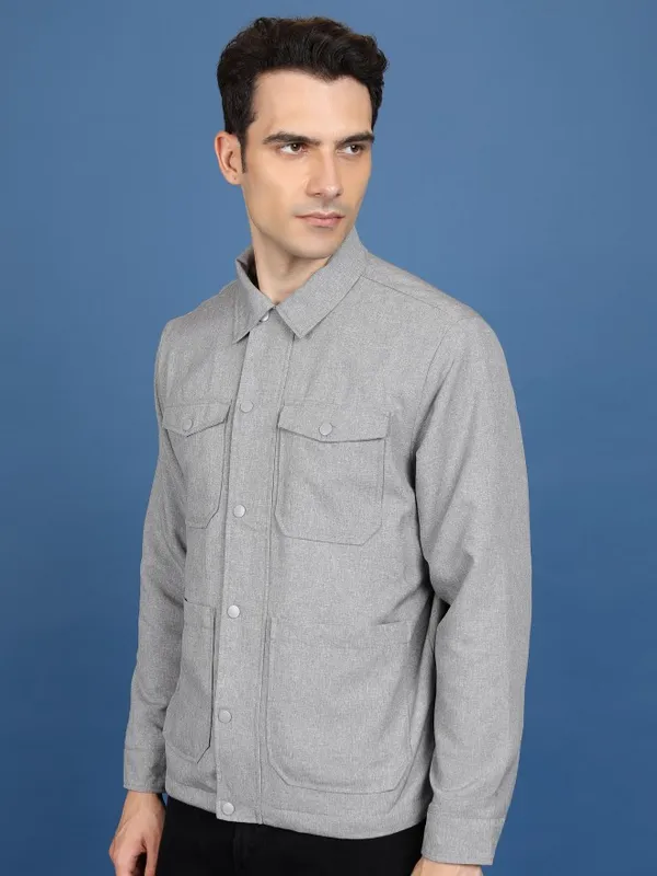 Men Solid Open Front Jacket