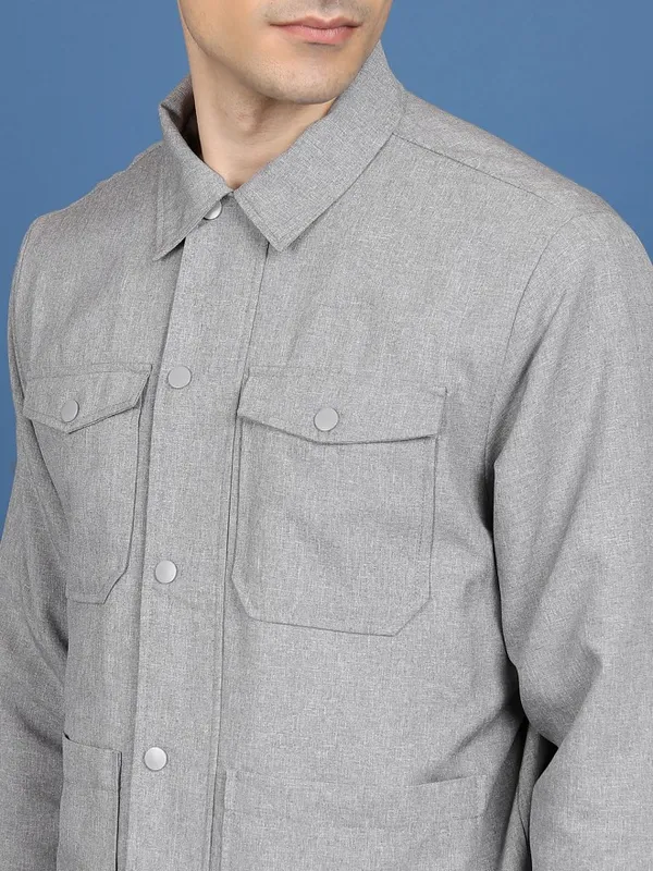 Men Solid Open Front Jacket