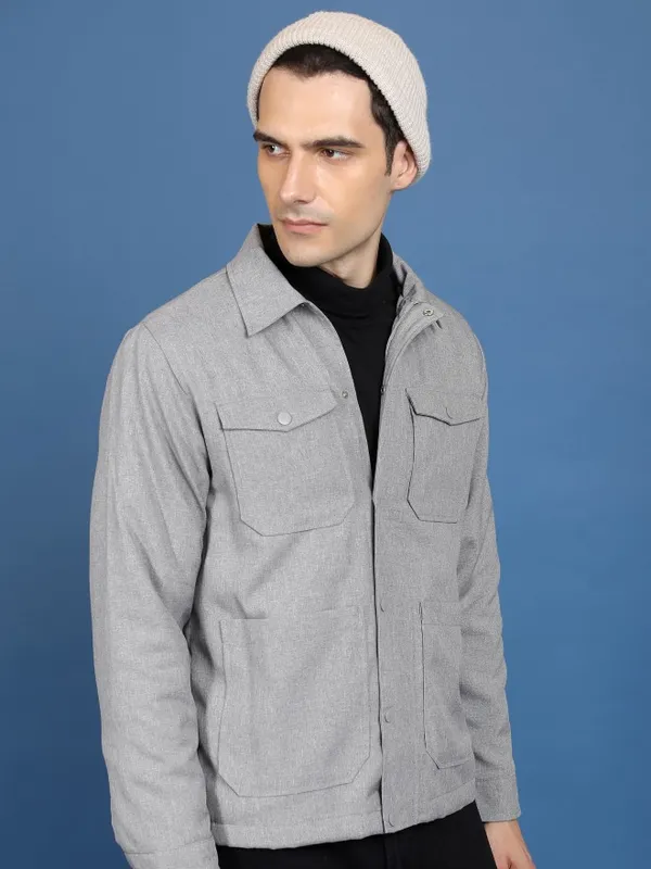 Men Solid Open Front Jacket