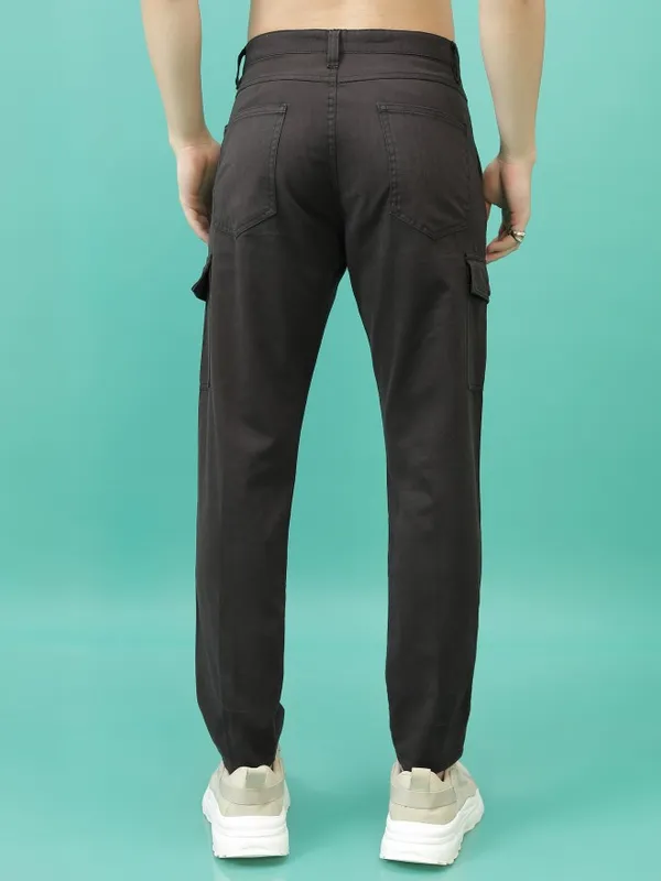  Highlander Men Grey Regular Fit Solid Casual Trousers