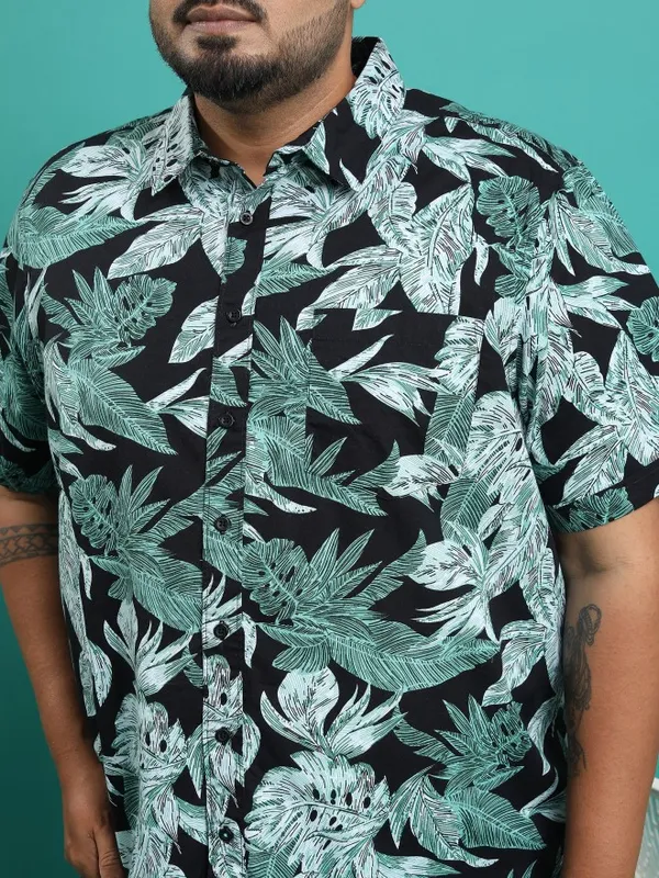  Xtra Ordinary By Highlander Men Navy Blue Printed Regular Fit Casual Shirts