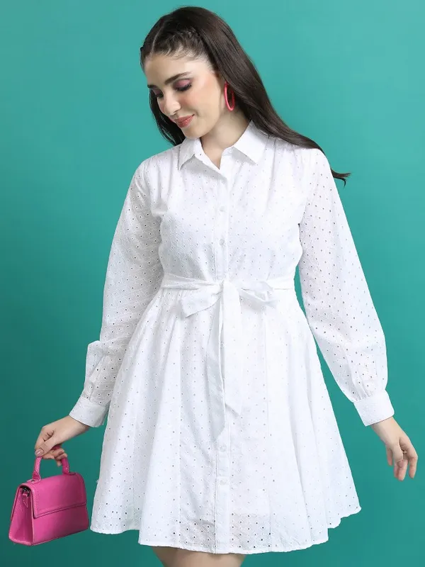 Solid Shirt Dress