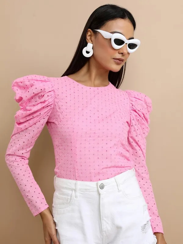  Tokyo Talkies Women Pink Solid Regular Tops