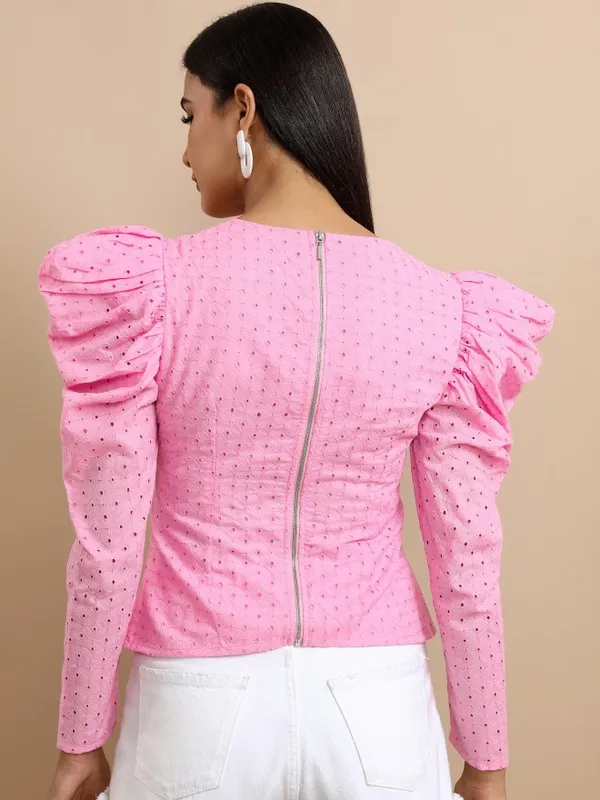  Tokyo Talkies Women Pink Solid Regular Tops