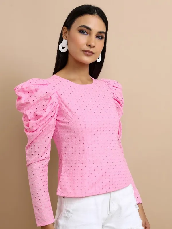  Tokyo Talkies Women Pink Solid Regular Tops