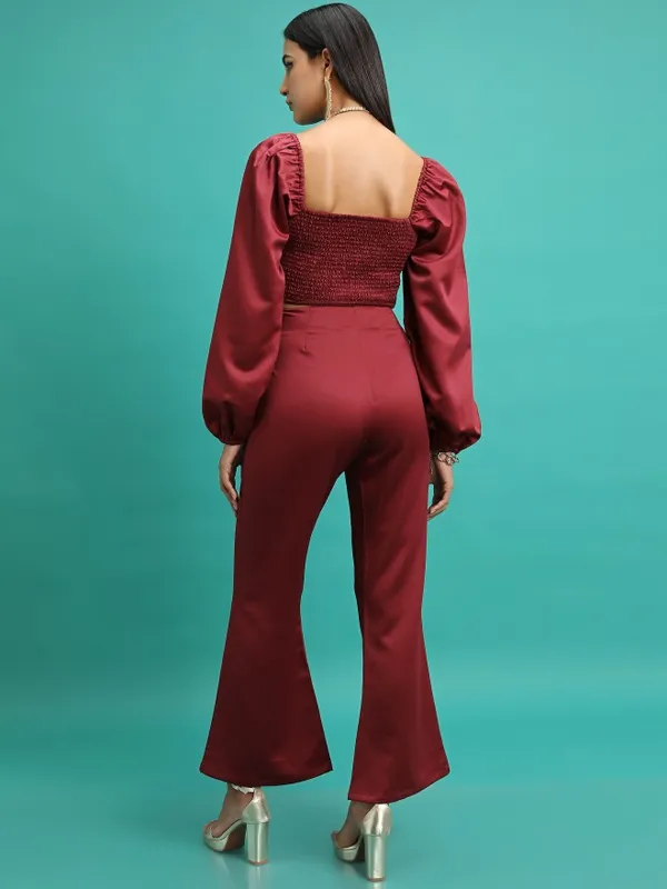Tokyo Talkies Women Maroon Top With Trouser