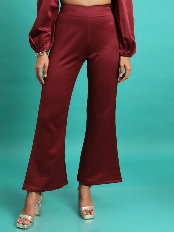 Tokyo Talkies Women Maroon Top With Trouser