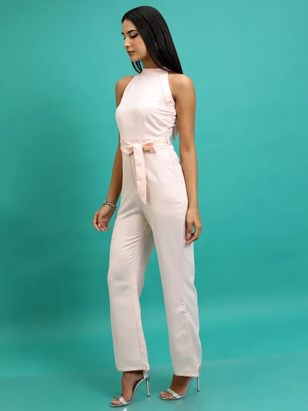 Tokyo Talkies Women Pink Solid Jumpsuit