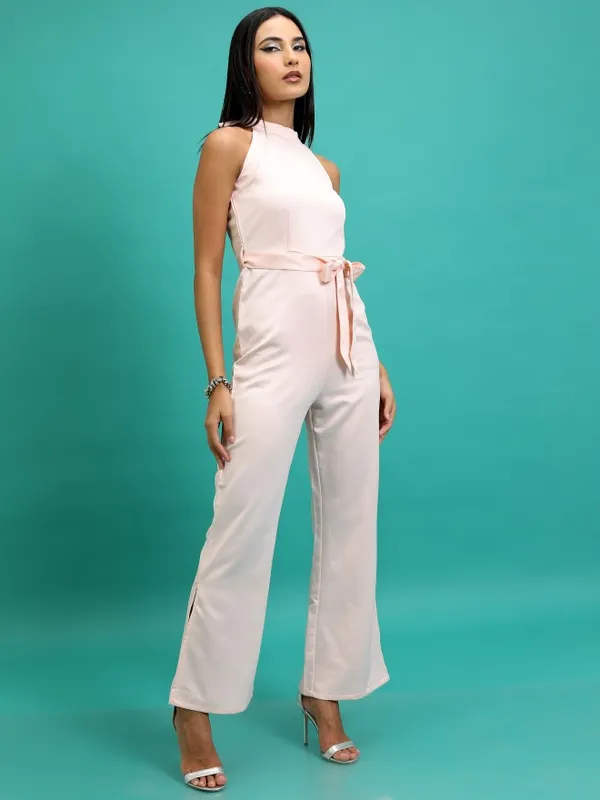 Tokyo Talkies Women Pink Solid Jumpsuit