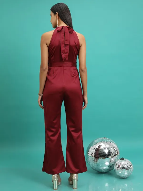  Tokyo Talkies Women Maroon Solid Jumpsuits