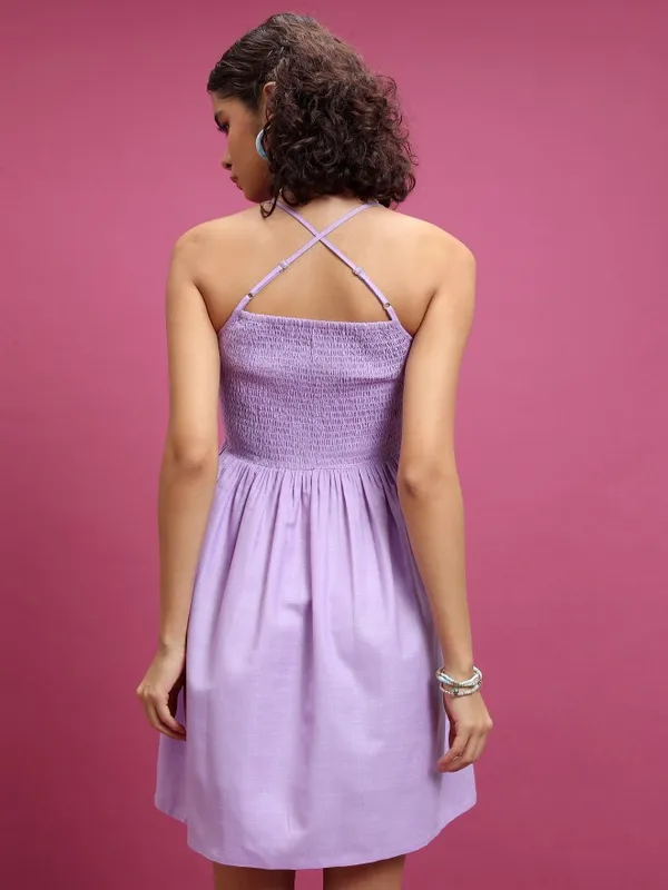 Solid A-Line Dress