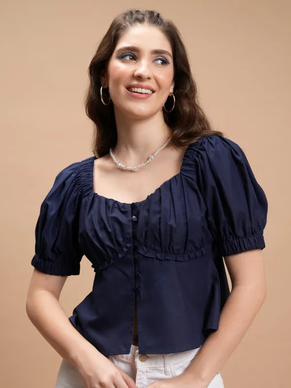Solid Peplum Top