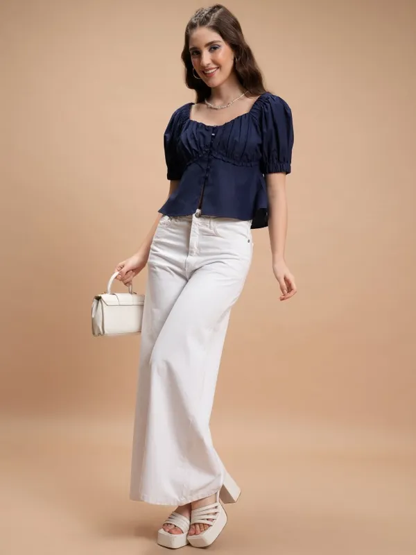Solid Peplum Top