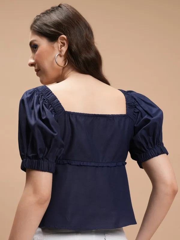 Solid Peplum Top
