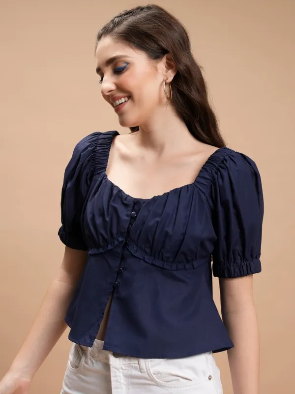 Solid Peplum Top