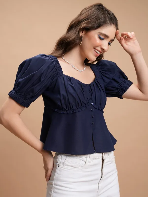 Solid Peplum Top