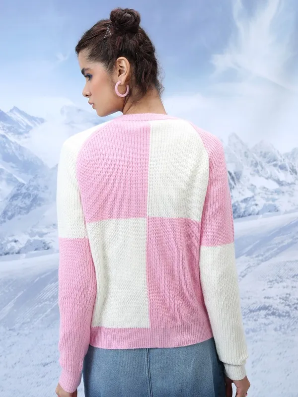  Tokyo Talkies Women Pink Round Neck Sweaters