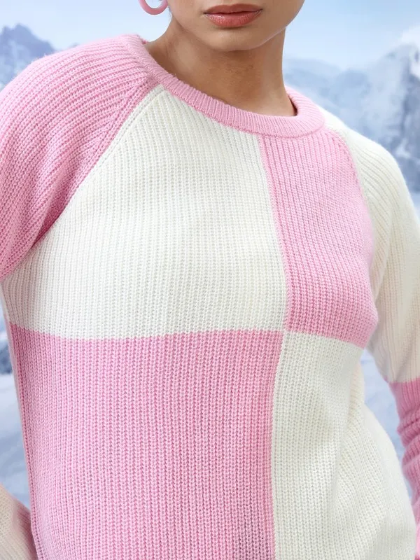  Tokyo Talkies Women Pink Round Neck Sweaters