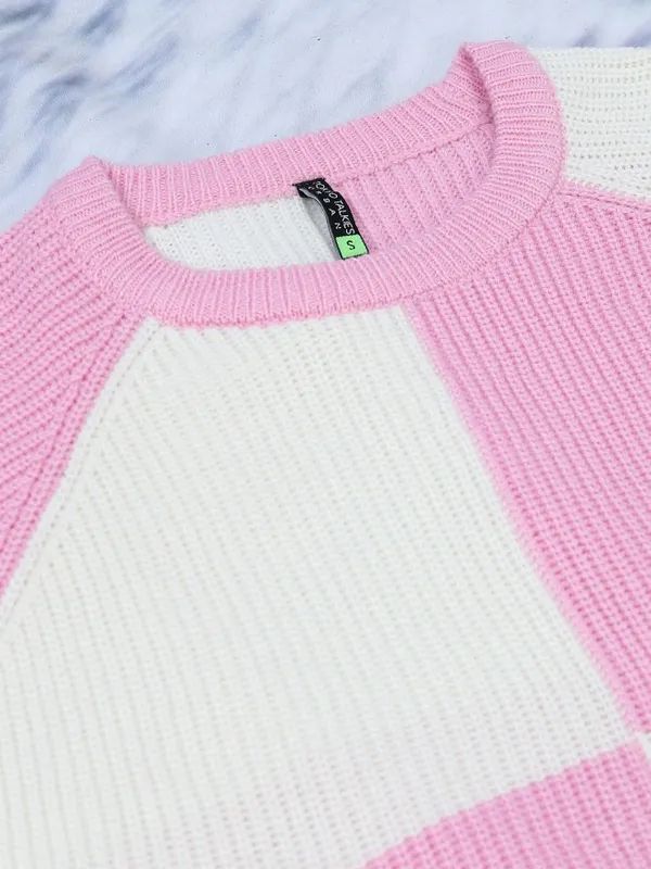  Tokyo Talkies Women Pink Round Neck Sweaters