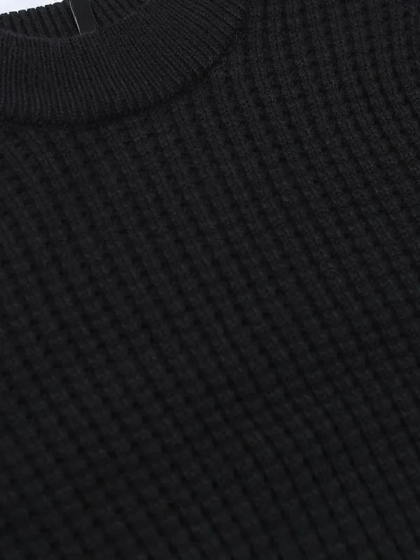  Tokyo Talkies Women Black Mock Collar Sweaters