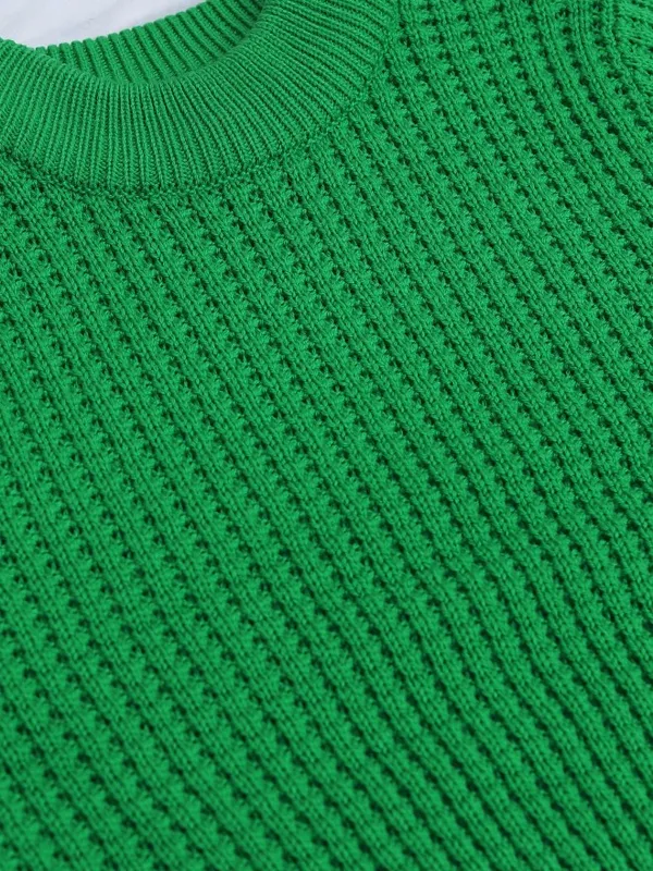 Tokyo Talkies Women Green Mock Collar Sweaters