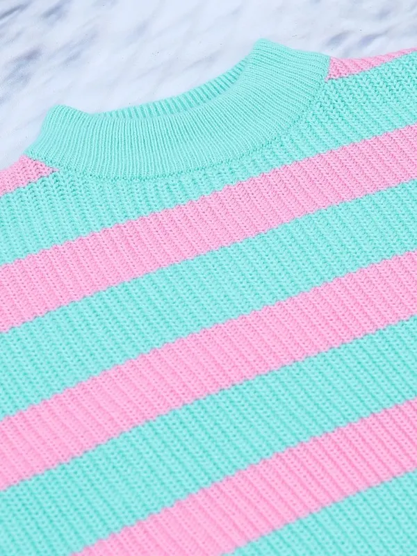  Tokyo Talkies Women Blue Mock Collar Sweaters
