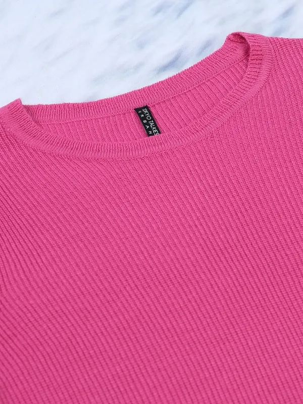  Tokyo Talkies Women Pink Round Neck Sweaters